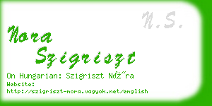 nora szigriszt business card
